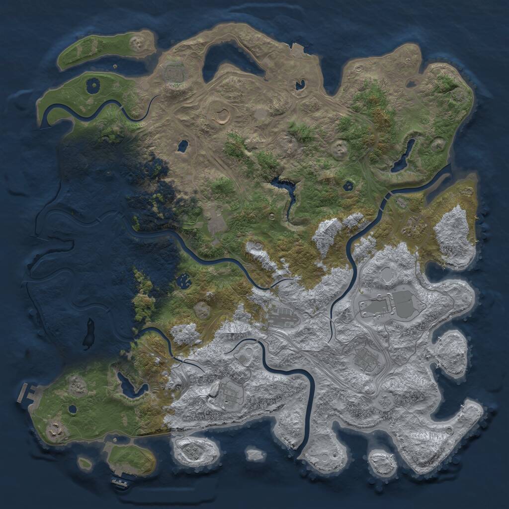 Rust Map: Procedural Map, Size: 4999, Seed: 481981, 17 Monuments
