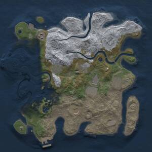 Thumbnail Rust Map: Procedural Map, Size: 3525, Seed: 1, 17 Monuments