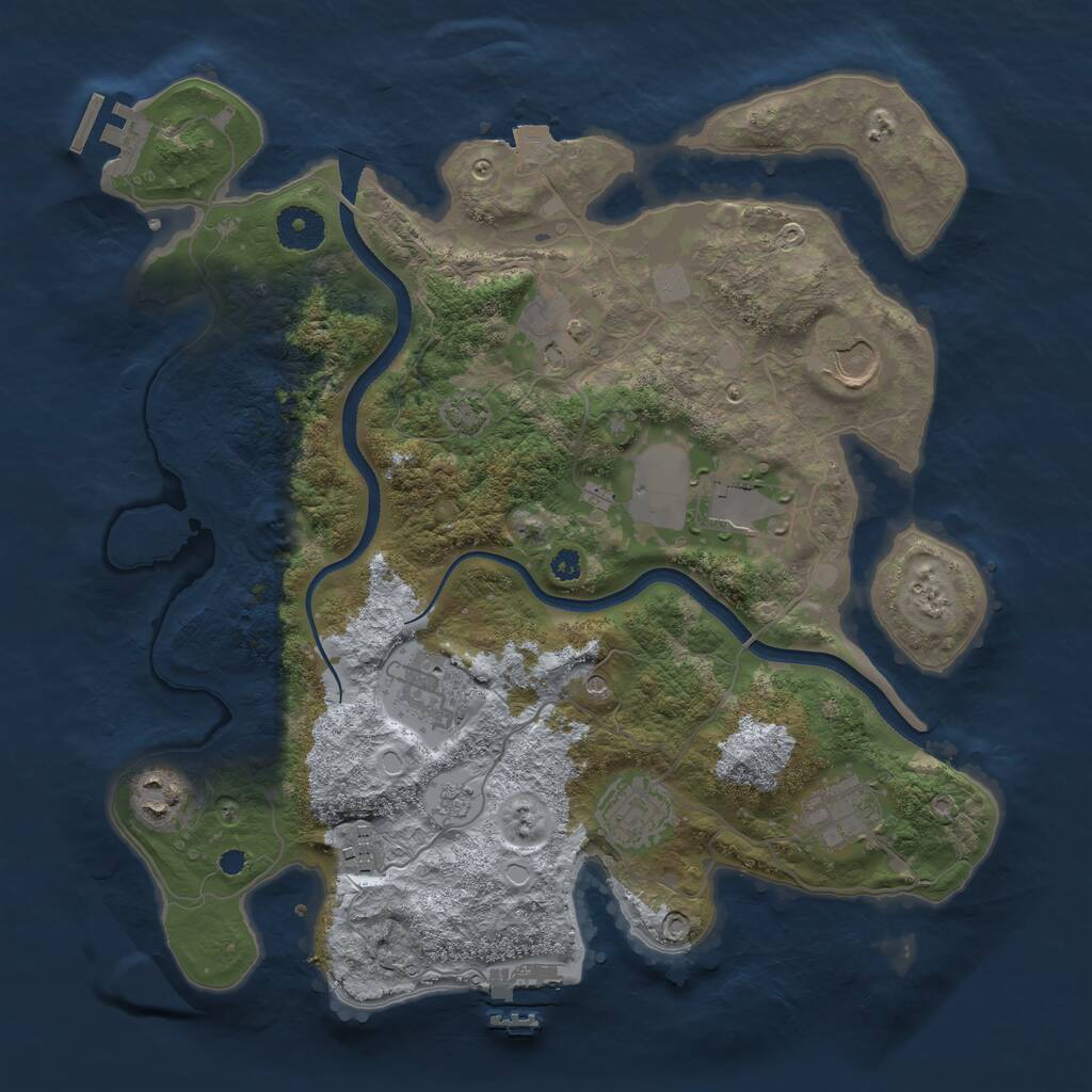 Rust Map: Procedural Map, Size: 3500, Seed: 4898786, 14 Monuments