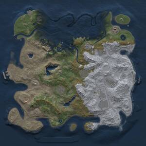 Thumbnail Rust Map: Procedural Map, Size: 4000, Seed: 127355156, 16 Monuments