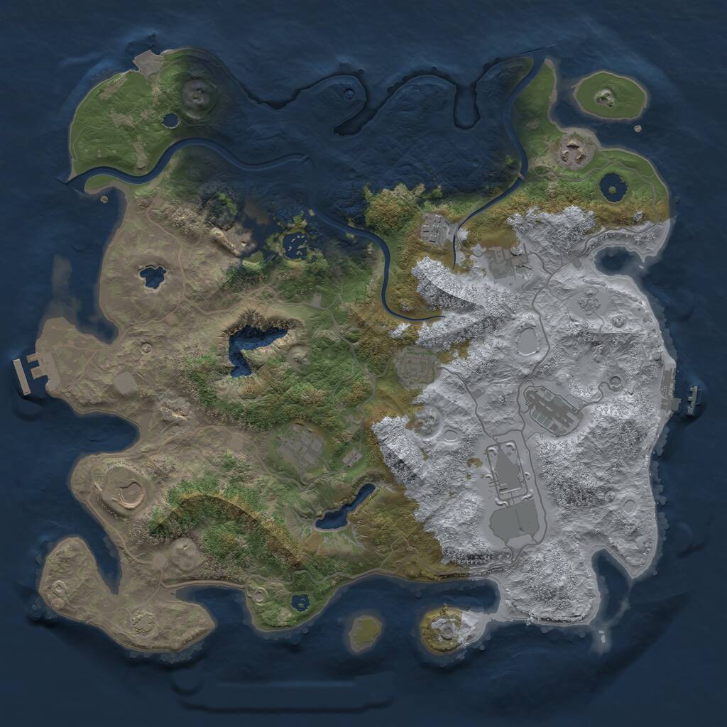 Rust Map: Procedural Map, Size: 4000, Seed: 127355156, 16 Monuments