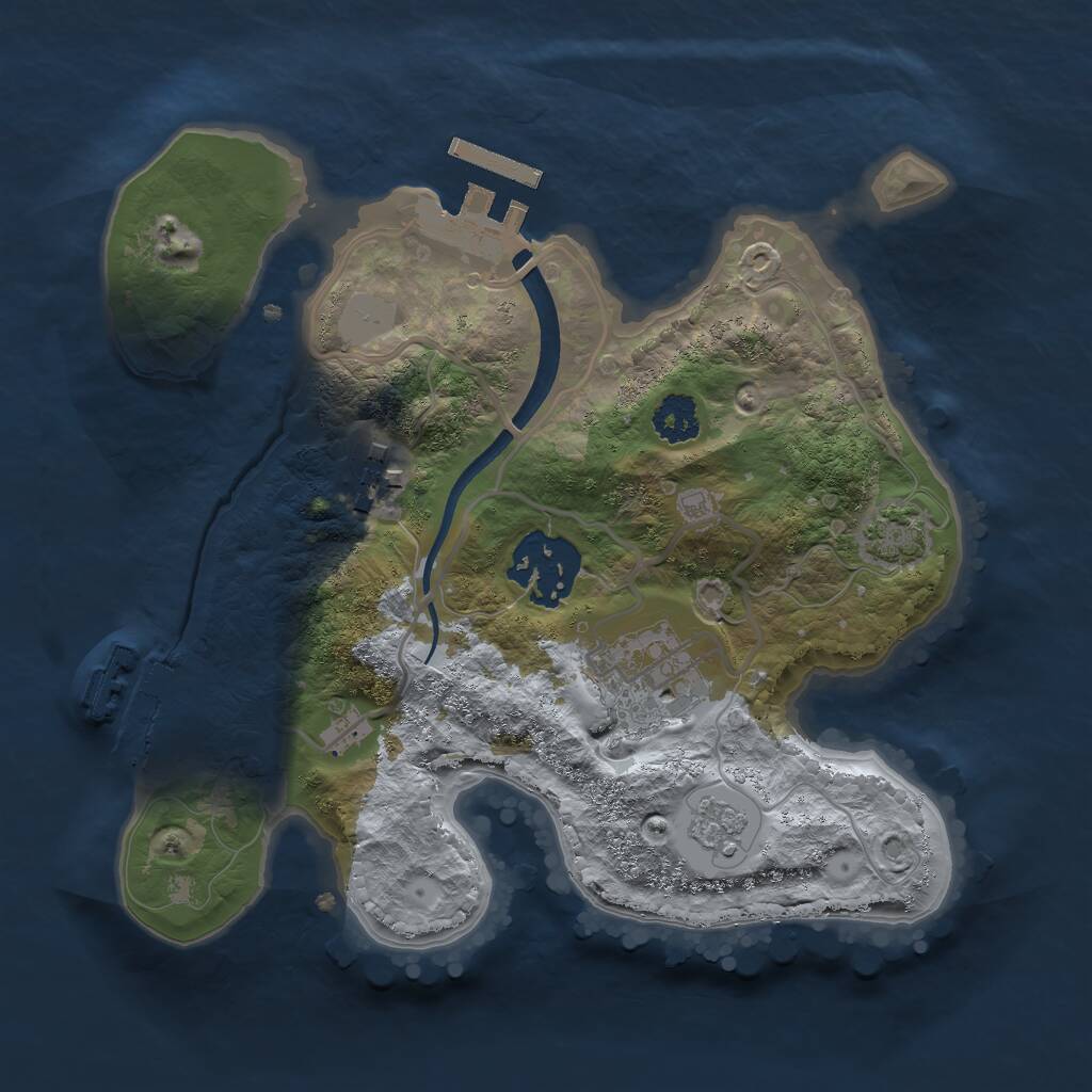 Rust Map: Procedural Map, Size: 2300, Seed: 1800145615, 8 Monuments