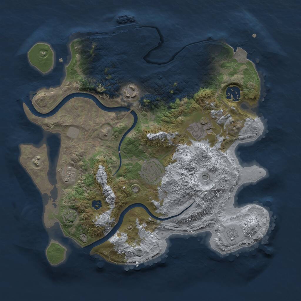Rust Map: Procedural Map, Size: 3000, Seed: 130515454, 10 Monuments