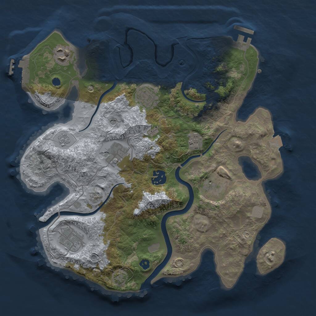 Rust Map: Procedural Map, Size: 3100, Seed: 27, 13 Monuments