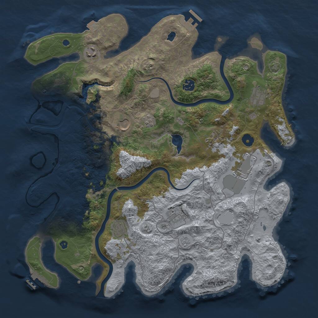 Rust Map: Procedural Map, Size: 4000, Seed: 4705482, 15 Monuments