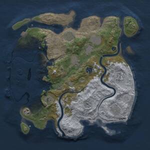 Thumbnail Rust Map: Procedural Map, Size: 3500, Seed: 727915968, 14 Monuments