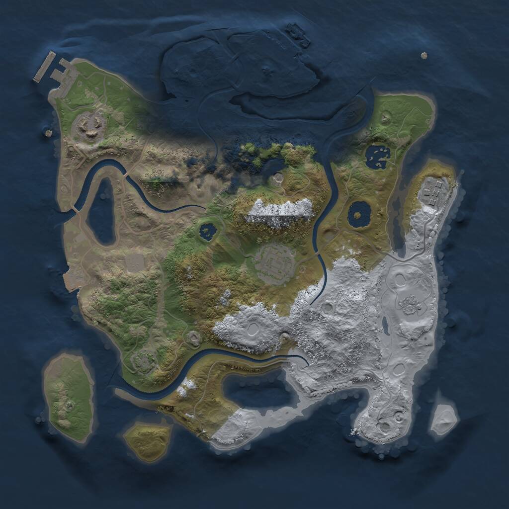 Rust Map: Procedural Map, Size: 3000, Seed: 423754067, 10 Monuments