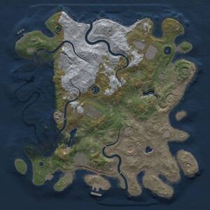Thumbnail Rust Map: Procedural Map, Size: 4000, Seed: 1784332872, 15 Monuments