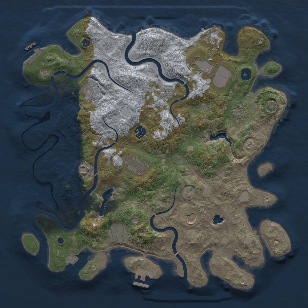 Rust Map: Procedural Map, Size: 4000, Seed: 1784332872, 15 Monuments