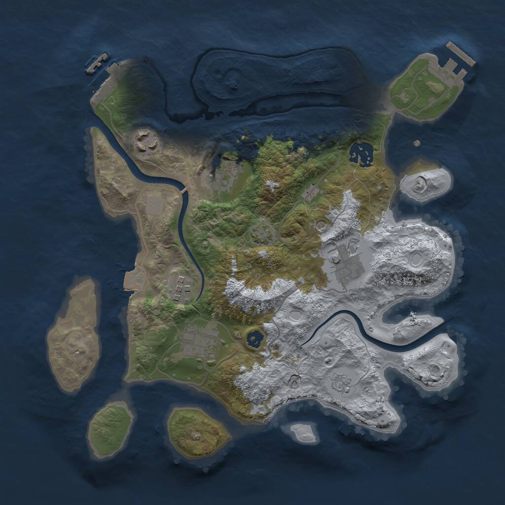 Rust Map: Procedural Map, Size: 3000, Seed: 1663101668, 12 Monuments