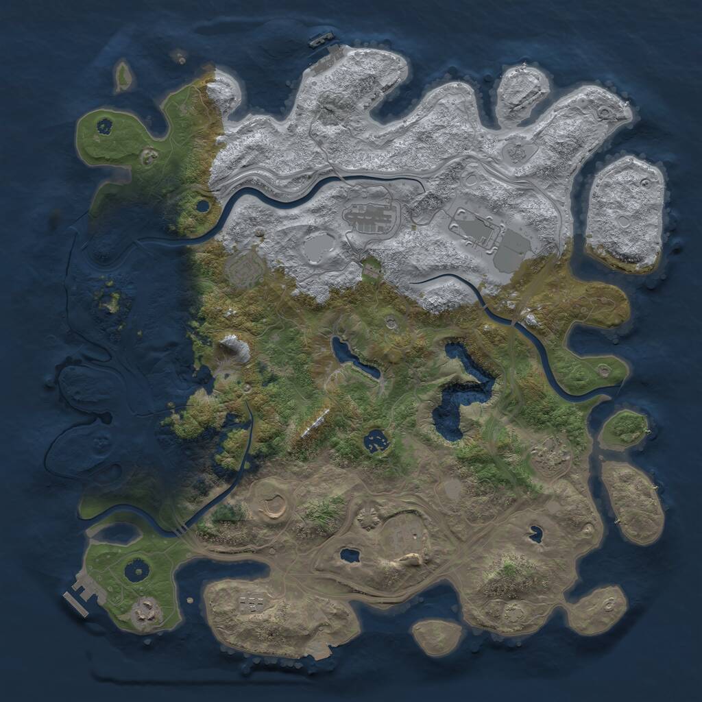 Rust Map: Procedural Map, Size: 4500, Seed: 516165161, 15 Monuments