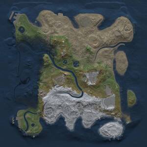 Thumbnail Rust Map: Procedural Map, Size: 3500, Seed: 1211151651, 14 Monuments