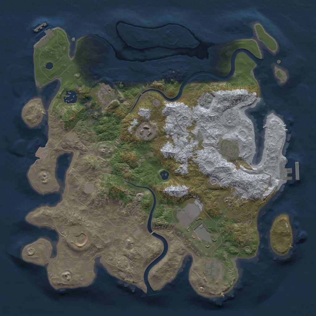Rust Map: Procedural Map, Size: 3500, Seed: 808667915, 15 Monuments