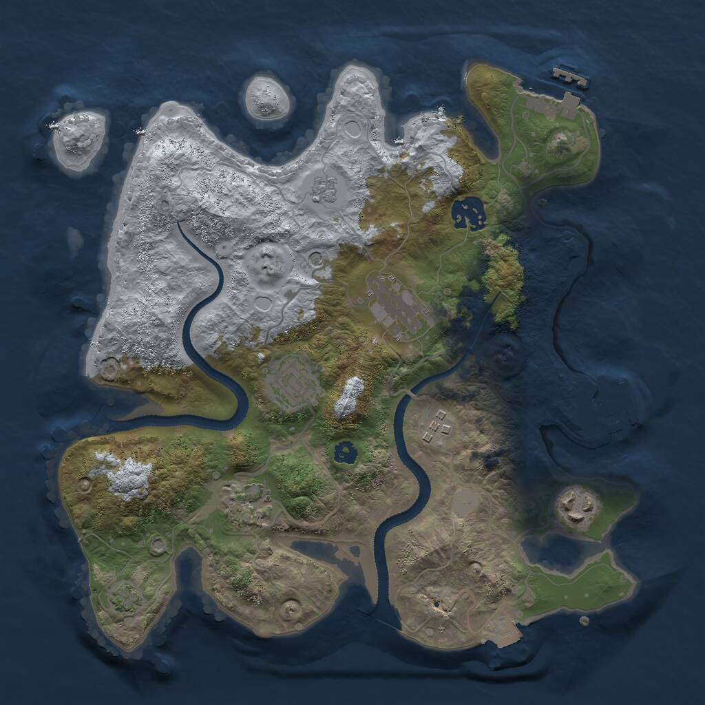 Rust Map: Procedural Map, Size: 3000, Seed: 1745688912, 12 Monuments
