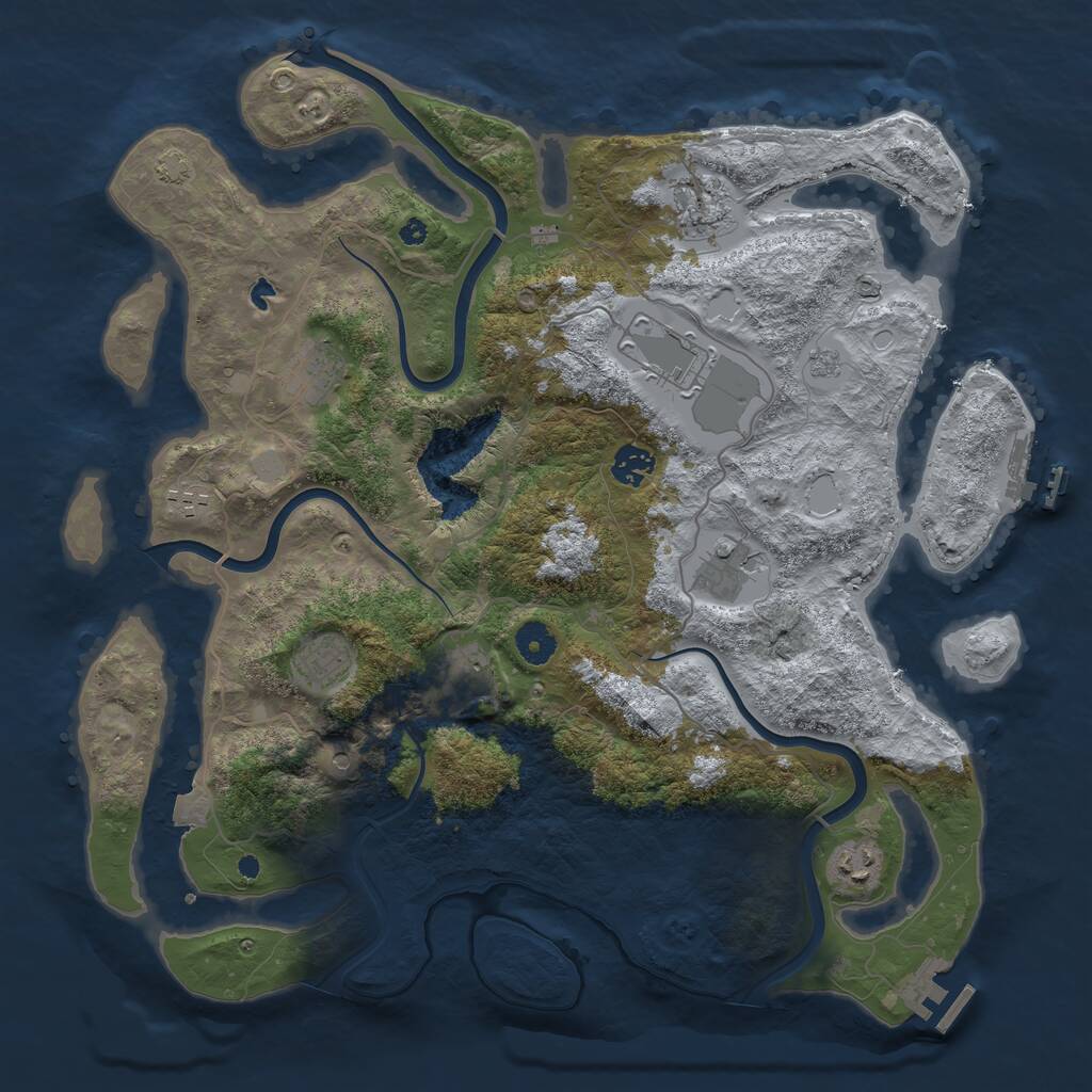 Rust Map: Procedural Map, Size: 4000, Seed: 2105282464, 15 Monuments