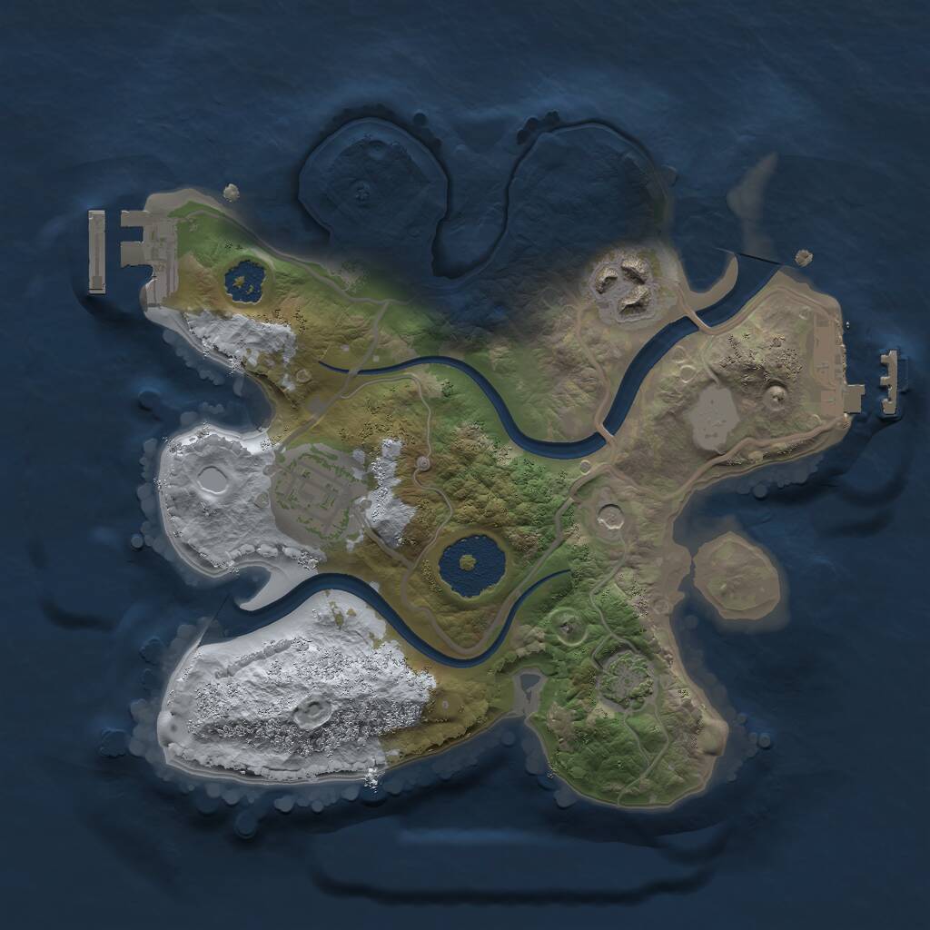 Rust Map: Procedural Map, Size: 2250, Seed: 1144185, 7 Monuments