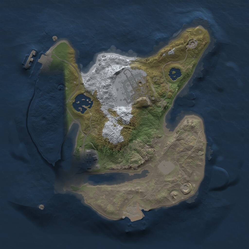 Rust Map: Procedural Map, Size: 2000, Seed: 117012, 5 Monuments