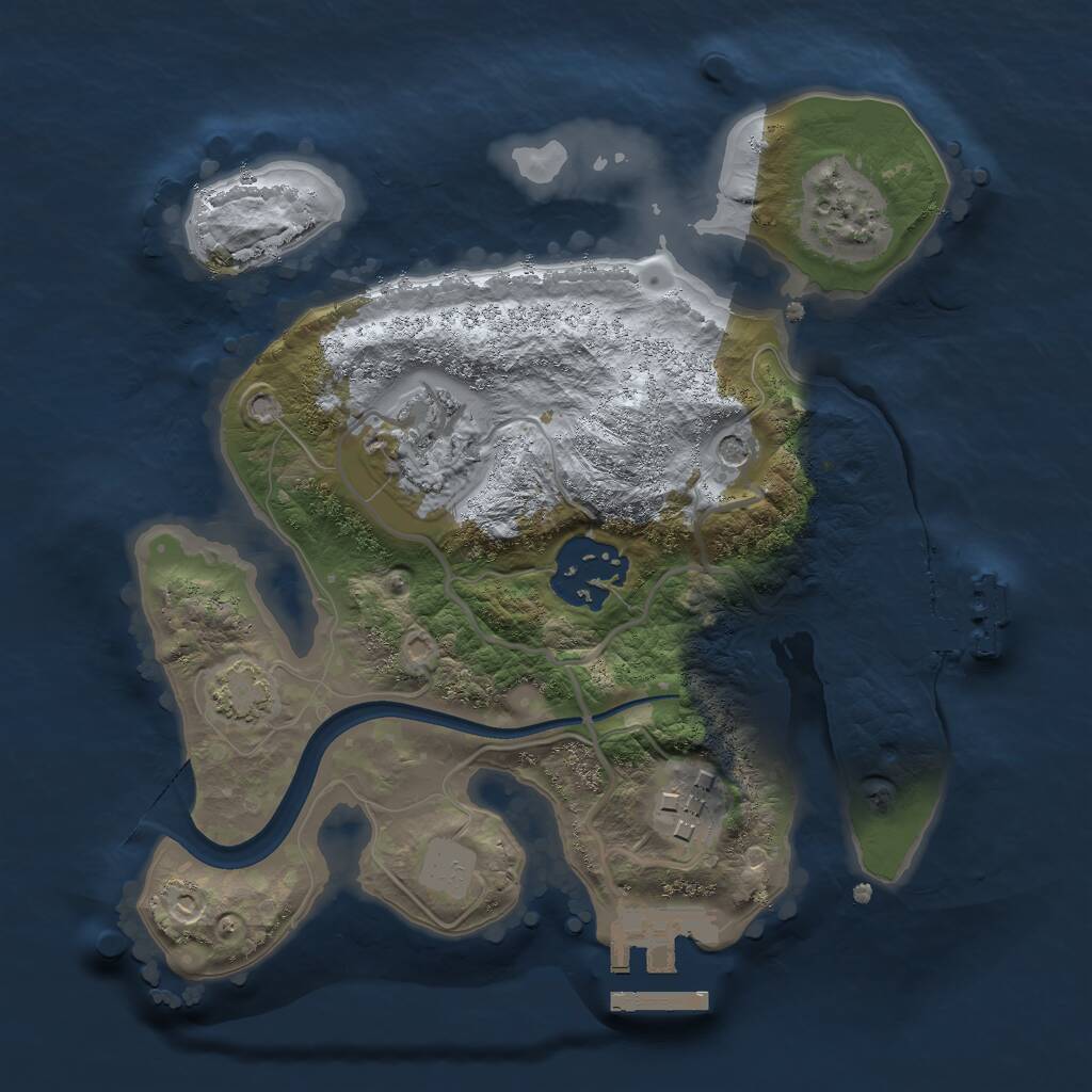 Rust Map: Procedural Map, Size: 2250, Seed: 1134185, 8 Monuments
