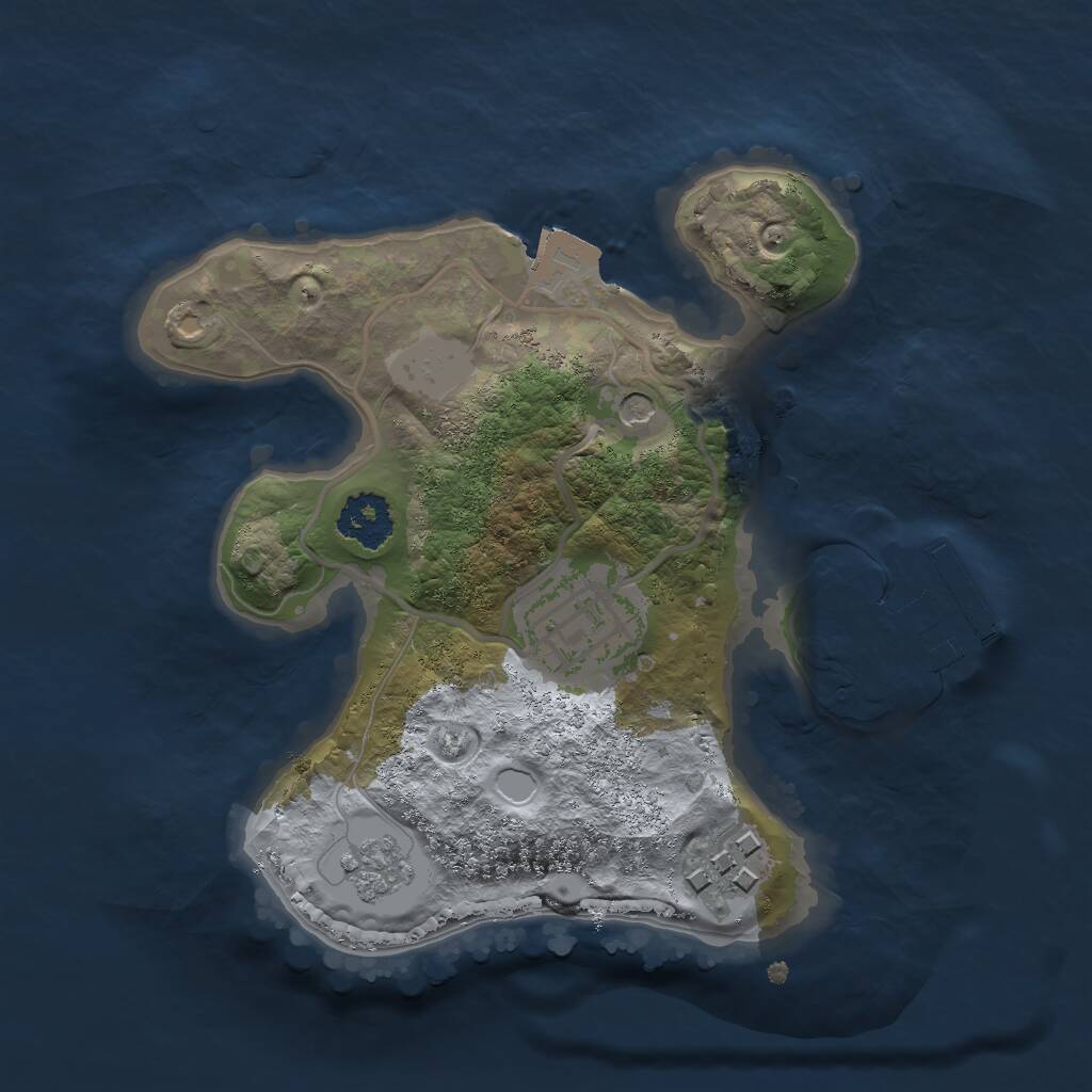 Rust Map: Procedural Map, Size: 2000, Seed: 2364, 6 Monuments