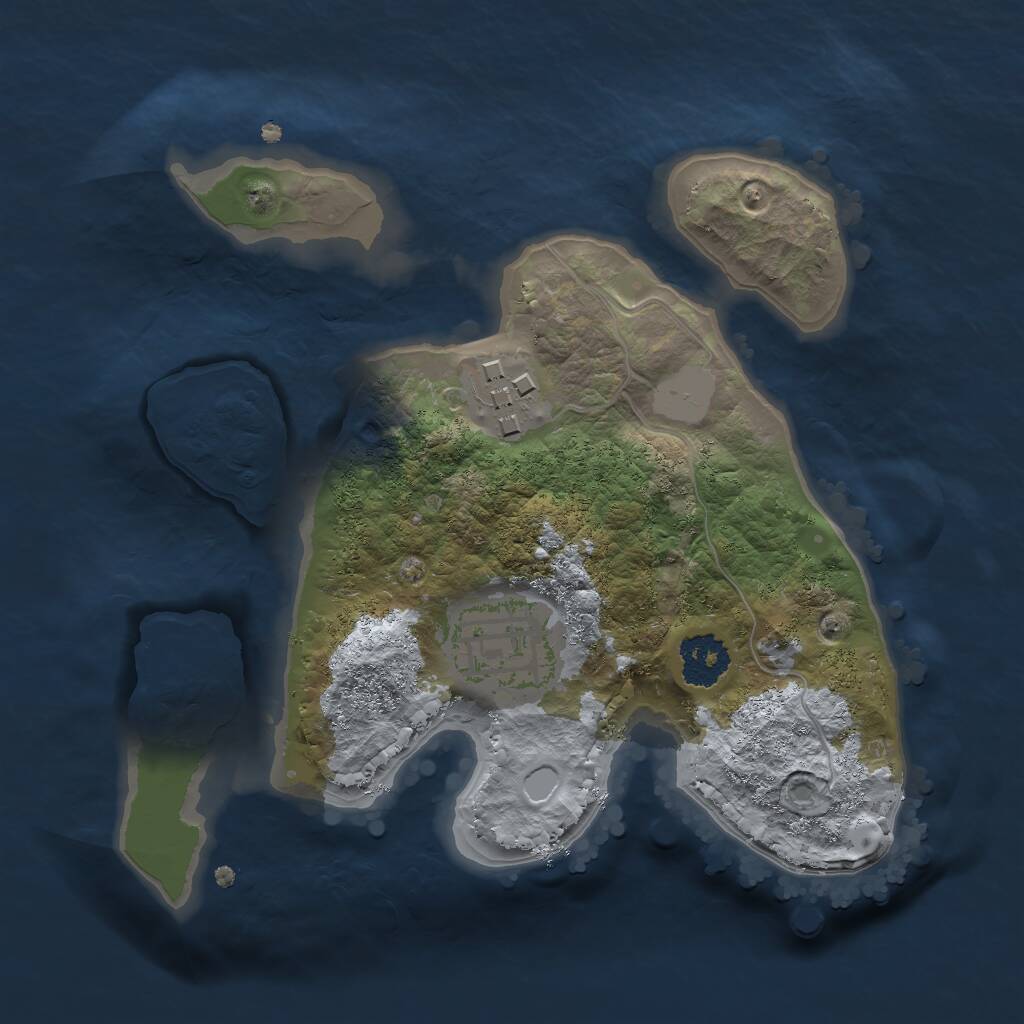 Rust Map: Procedural Map, Size: 2000, Seed: 1170185, 3 Monuments