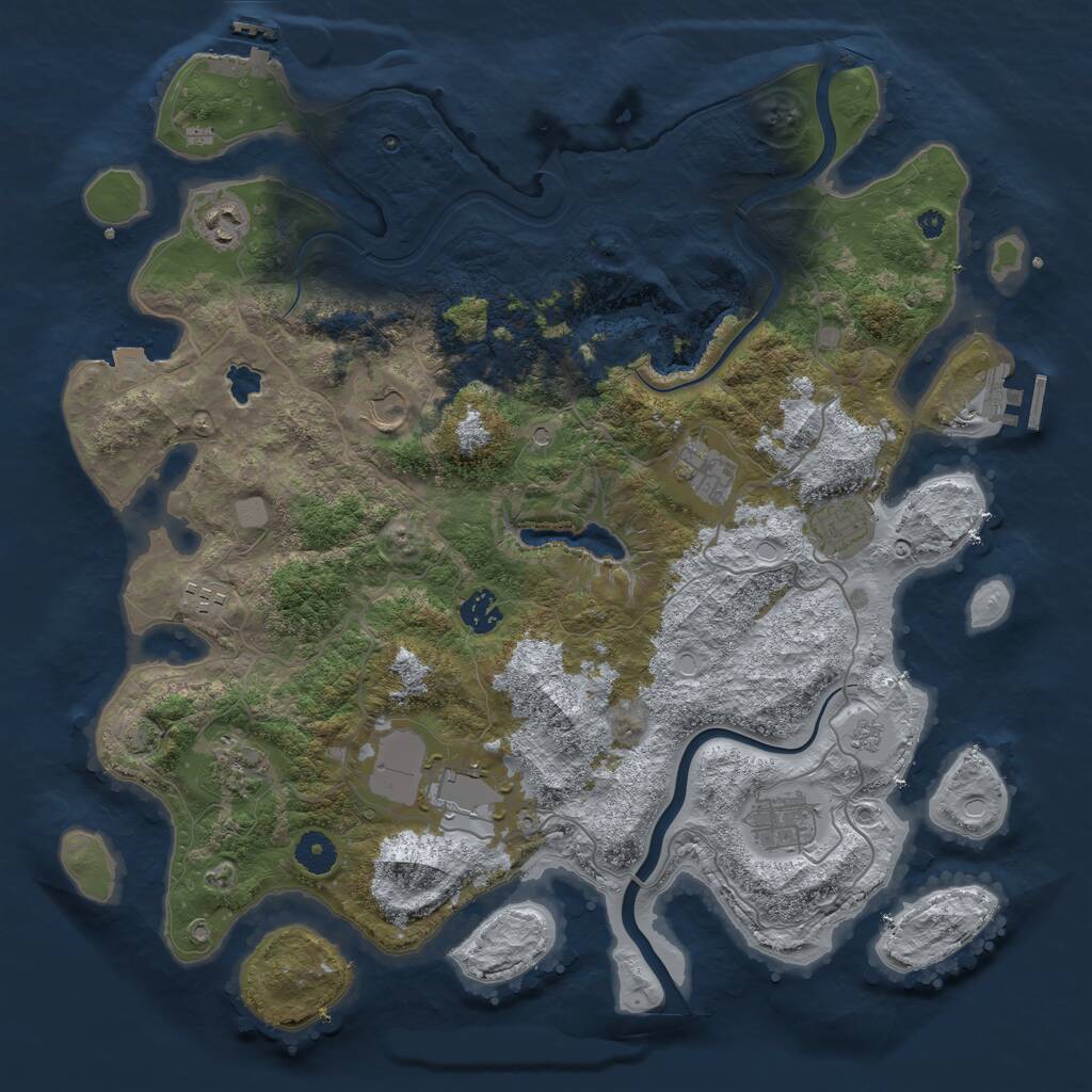 Rust Map: Procedural Map, Size: 4000, Seed: 1114466222, 15 Monuments