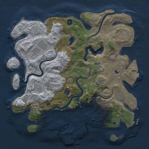 Thumbnail Rust Map: Procedural Map, Size: 4000, Seed: 378966787, 14 Monuments