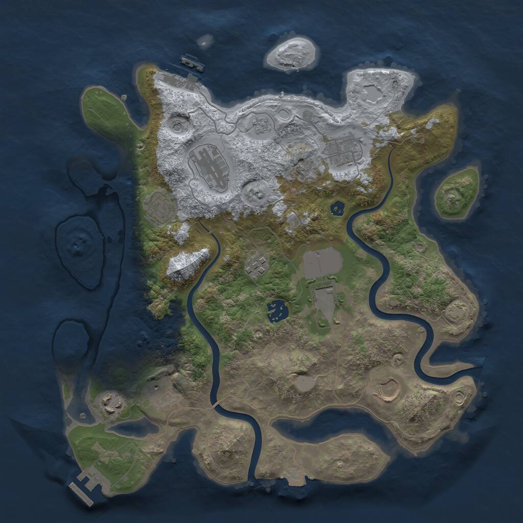 Rust Map: Procedural Map, Size: 3500, Seed: 29995, 15 Monuments
