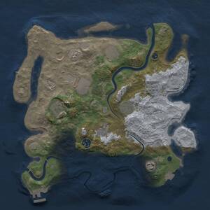 Thumbnail Rust Map: Procedural Map, Size: 3500, Seed: 1086589826, 15 Monuments