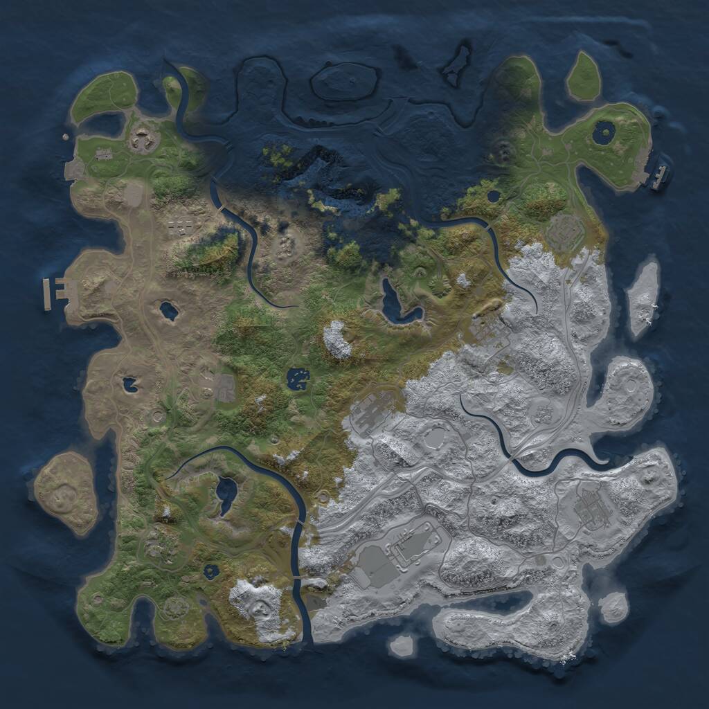 Rust Map: Procedural Map, Size: 4500, Seed: 359429102, 16 Monuments