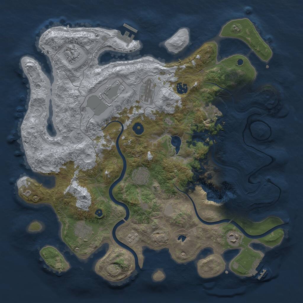 Rust Map: Procedural Map, Size: 4000, Seed: 1198942118, 15 Monuments
