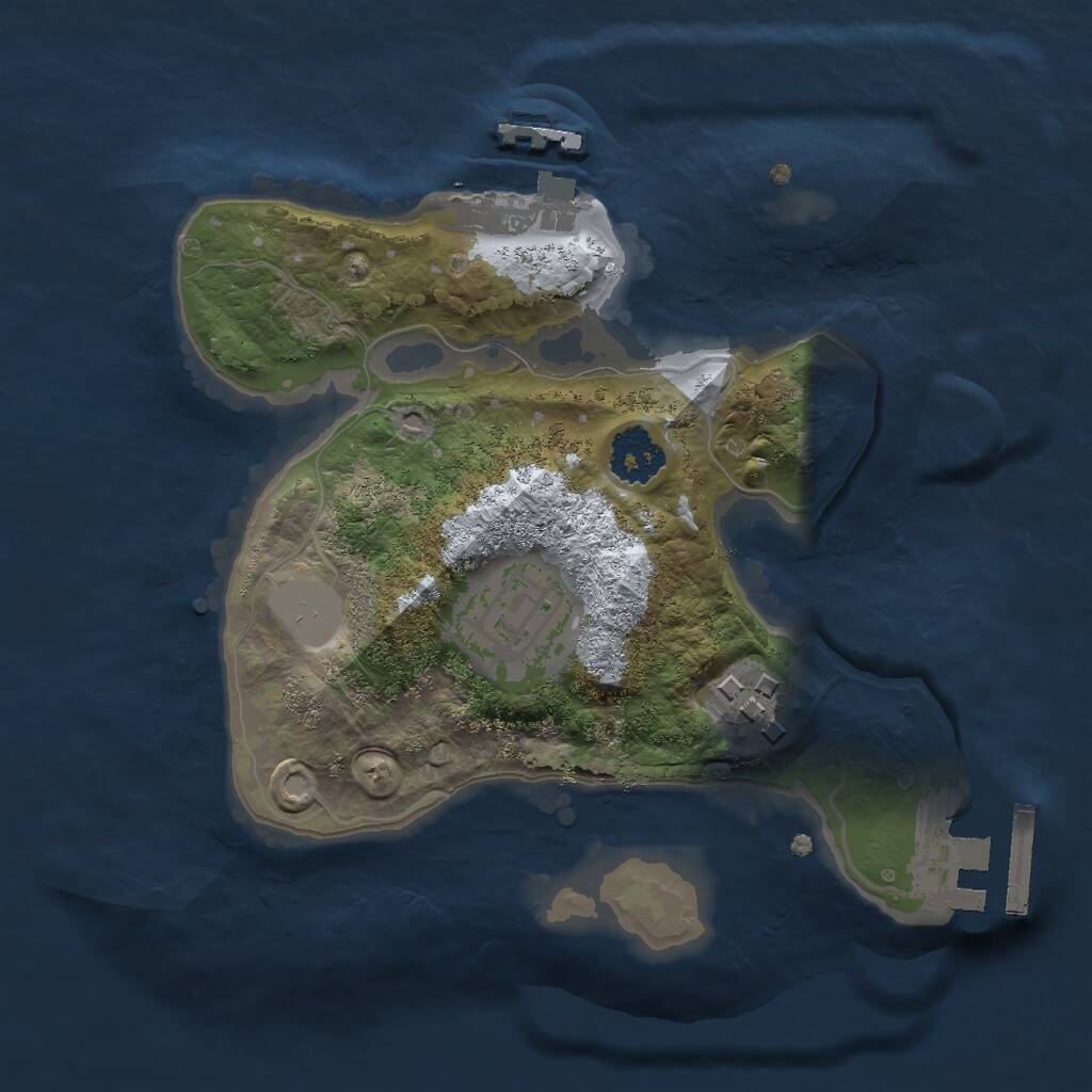 Rust Map: Procedural Map, Size: 2000, Seed: 926431311, 5 Monuments