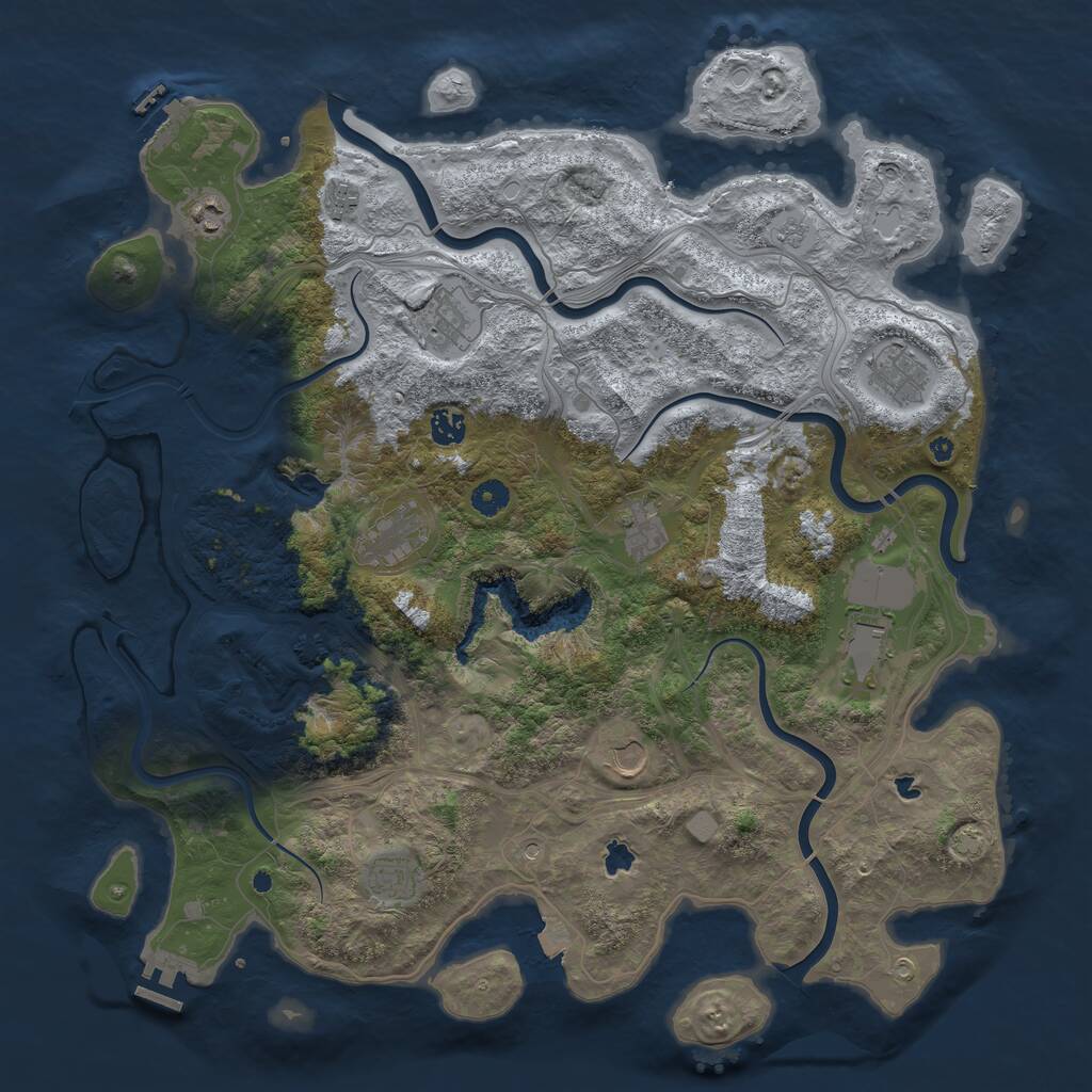 Rust Map: Procedural Map, Size: 4500, Seed: 452776519, 16 Monuments