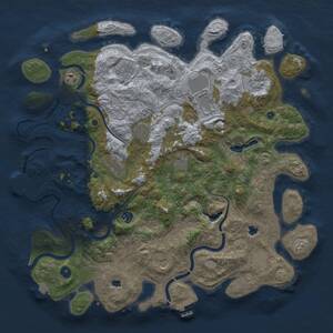 Thumbnail Rust Map: Procedural Map, Size: 4500, Seed: 991055731, 17 Monuments