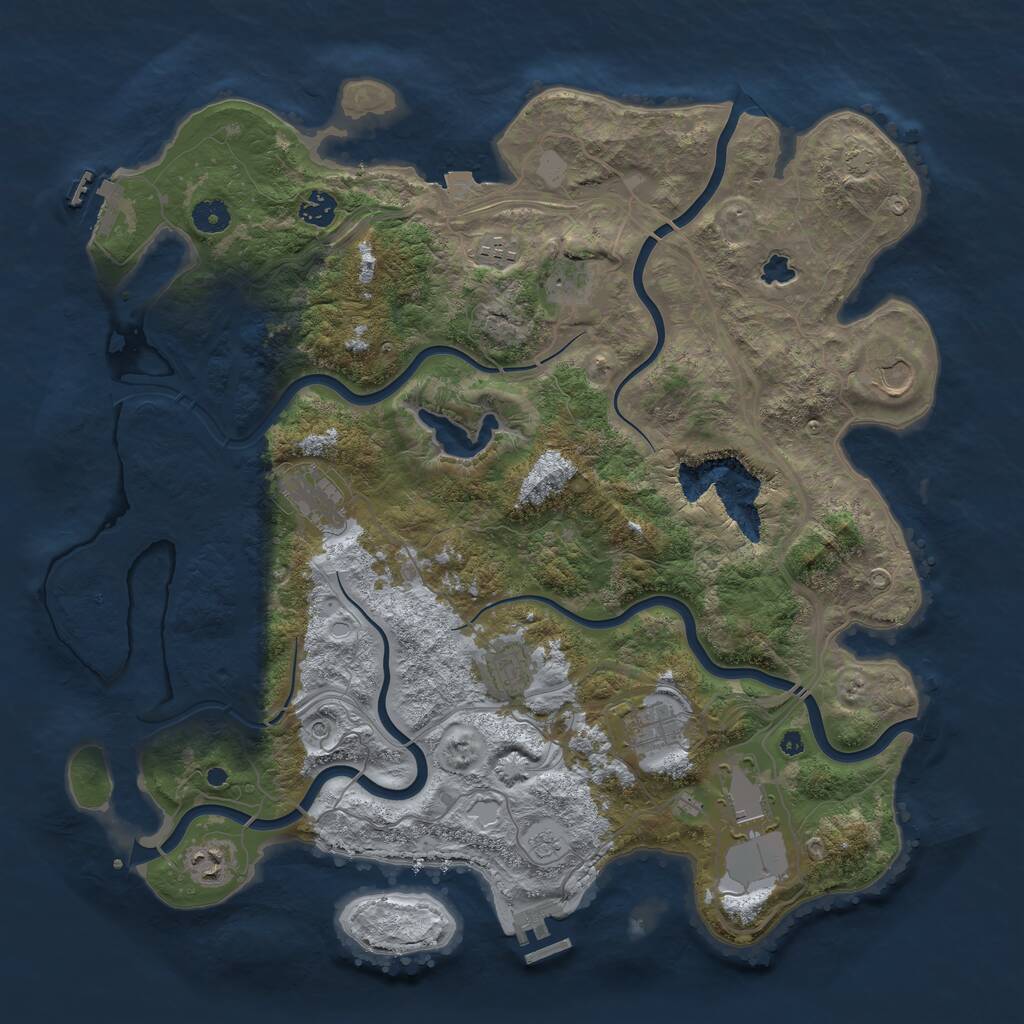 Rust Map: Procedural Map, Size: 4300, Seed: 1578372894, 15 Monuments