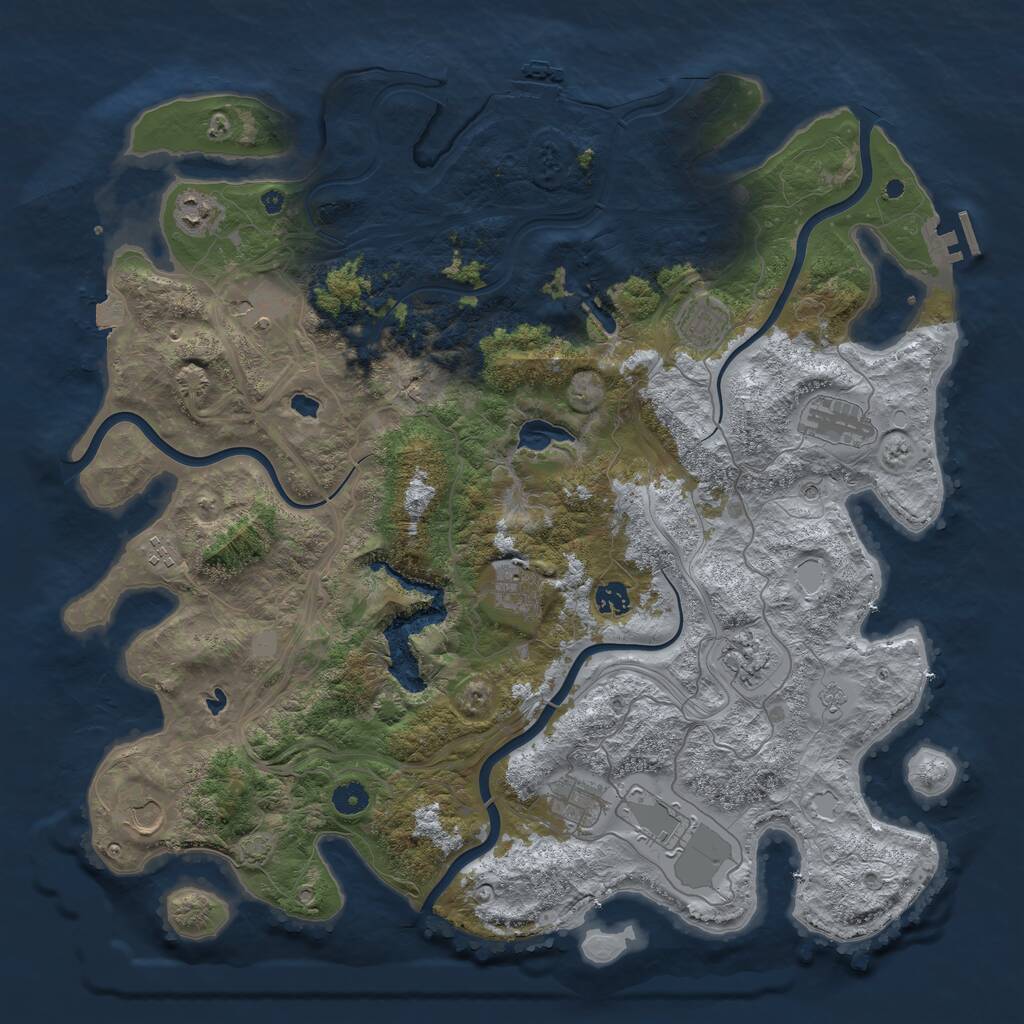 Rust Map: Procedural Map, Size: 4500, Seed: 8787996, 17 Monuments