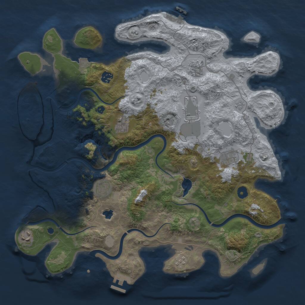 Rust Map: Procedural Map, Size: 4000, Seed: 429111296, 14 Monuments