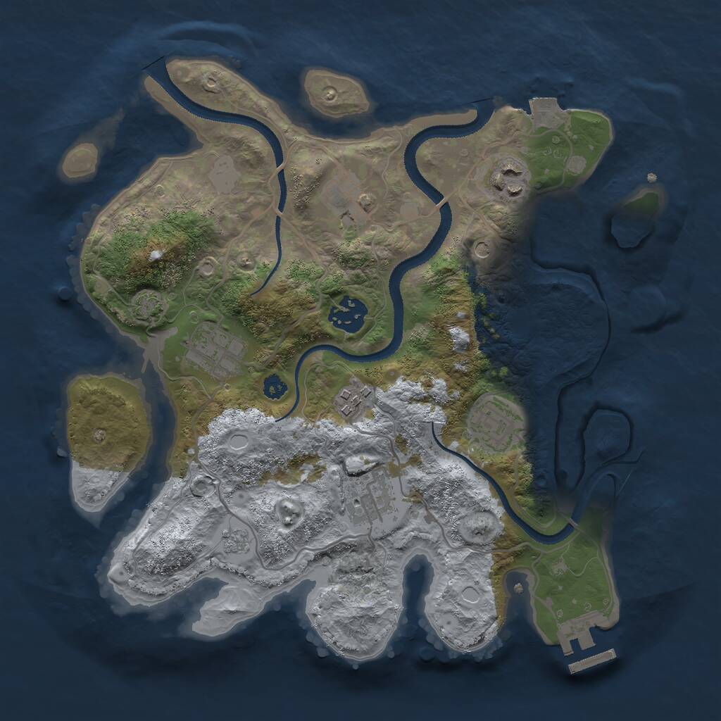Rust Map: Procedural Map, Size: 3000, Seed: 560765712, 12 Monuments