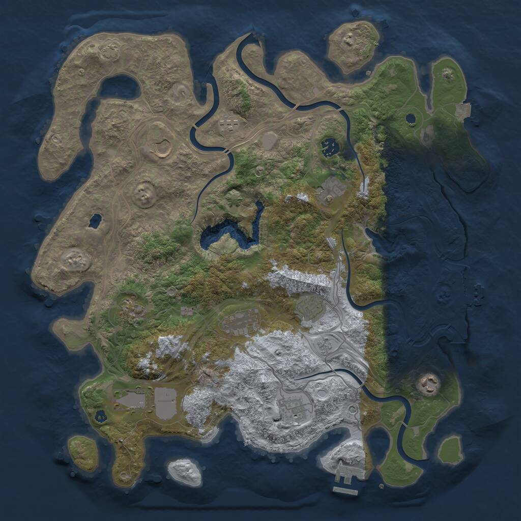 Rust Map: Procedural Map, Size: 4250, Seed: 1821808469, 16 Monuments
