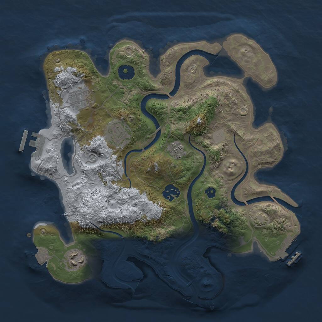 Rust Map: Procedural Map, Size: 3000, Seed: 1399489722, 10 Monuments