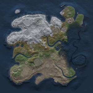 Thumbnail Rust Map: Procedural Map, Size: 3000, Seed: 913414008, 13 Monuments
