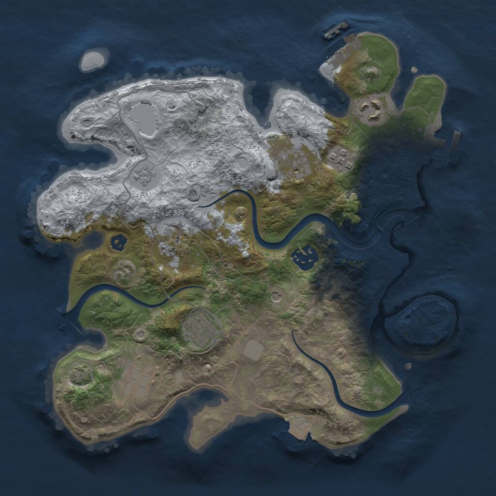 Rust Map: Procedural Map, Size: 3000, Seed: 913414008, 13 Monuments
