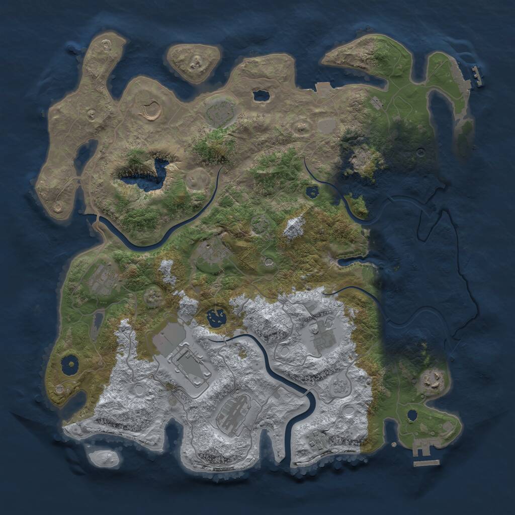 Rust Map: Procedural Map, Size: 4000, Seed: 849062961, 16 Monuments