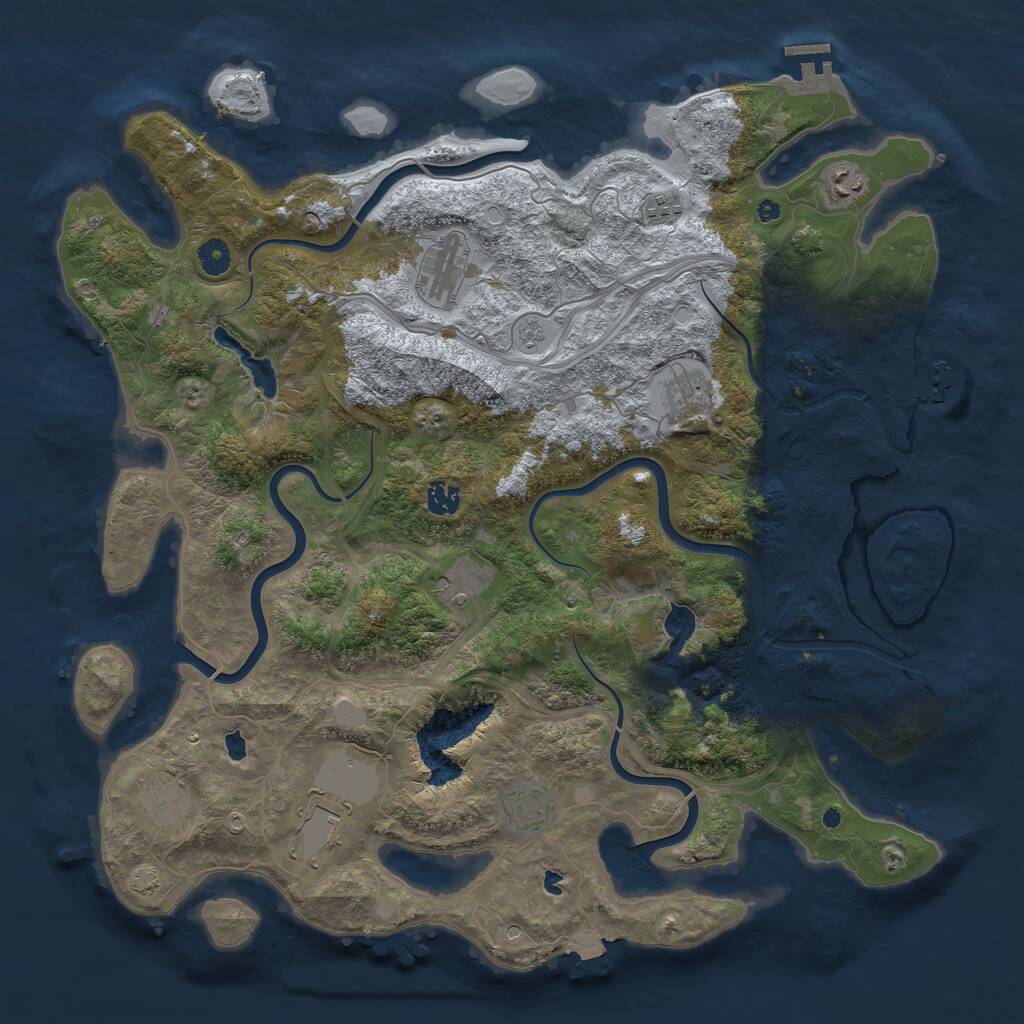 Rust Map: Procedural Map, Size: 4500, Seed: 503500, 15 Monuments