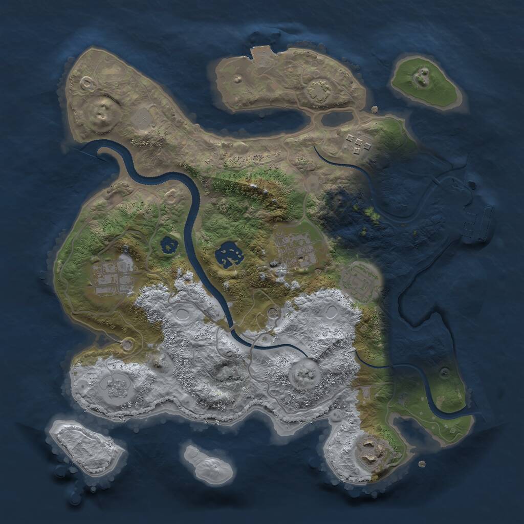 Rust Map: Procedural Map, Size: 3000, Seed: 2706, 11 Monuments
