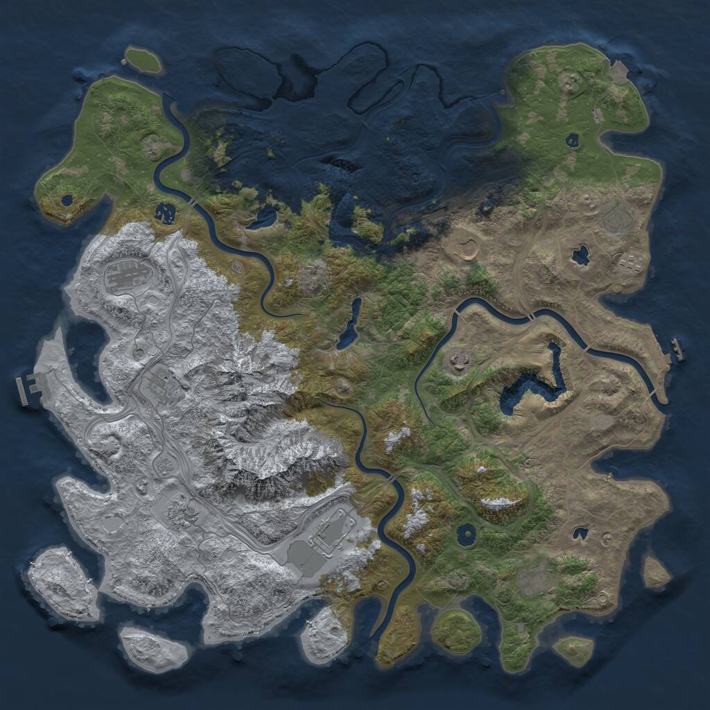 Rust Map: Procedural Map, Size: 5000, Seed: 5655885, 16 Monuments
