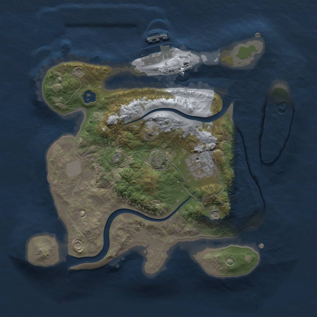 Rust Map: Procedural Map, Size: 2400, Seed: 526104872, 5 Monuments