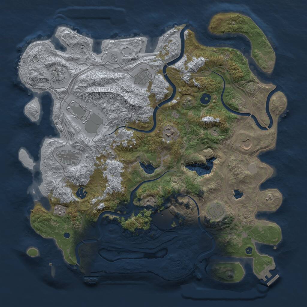 Rust Map: Procedural Map, Size: 4250, Seed: 390374978, 16 Monuments