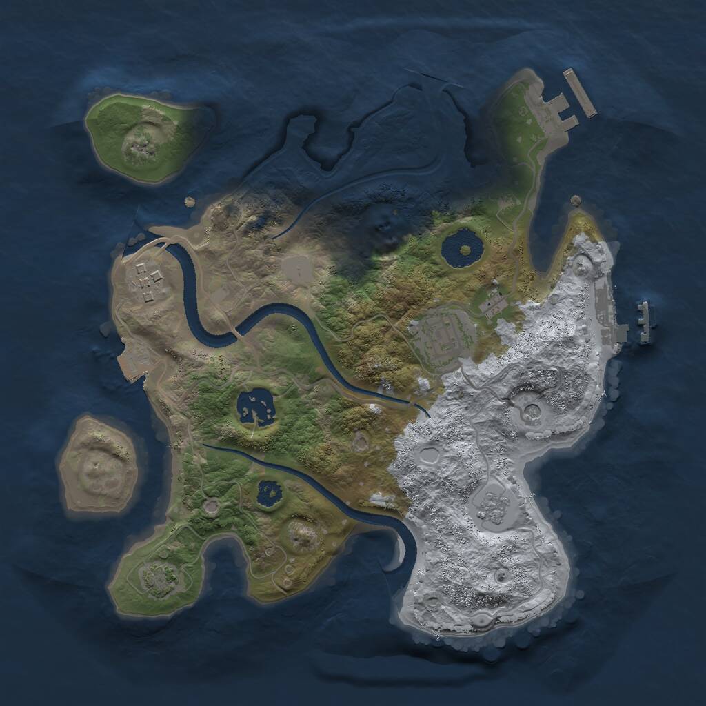 Rust Map: Procedural Map, Size: 2700, Seed: 1784376086, 9 Monuments