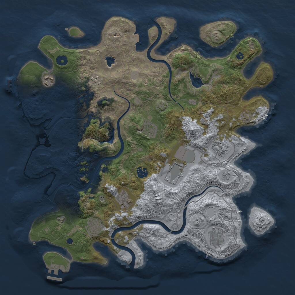 Rust Map: Procedural Map, Size: 4000, Seed: 496998414, 15 Monuments