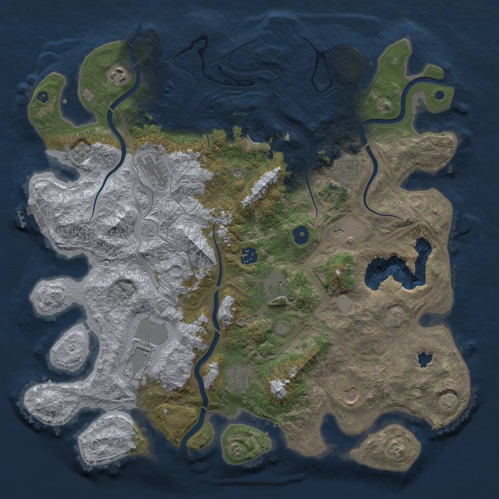 Rust Map: Procedural Map, Size: 4300, Seed: 277148535, 16 Monuments